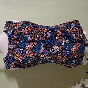 Calvin Klein Multi Colored Floral Blouse Size M